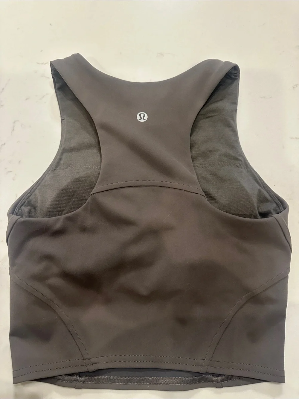 lululemon athletica Cropped High-Neck Tank olive green color